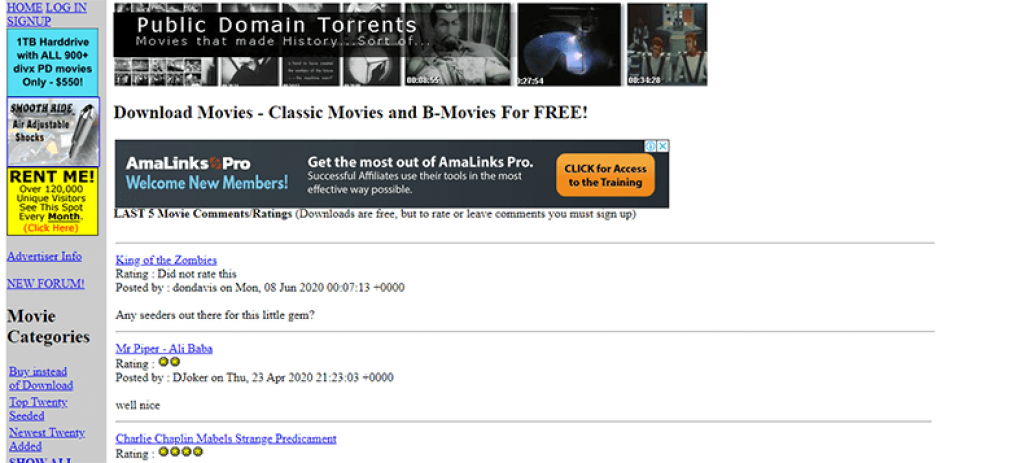 Public domain torrents homepage