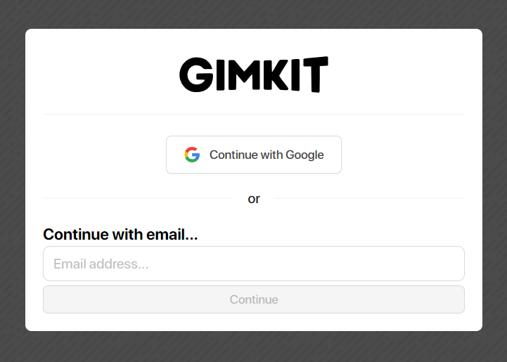 gimkit login page