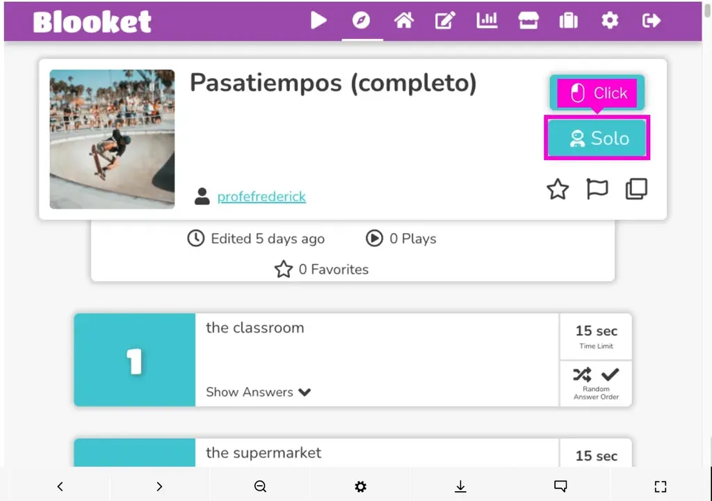 blooket dashboard