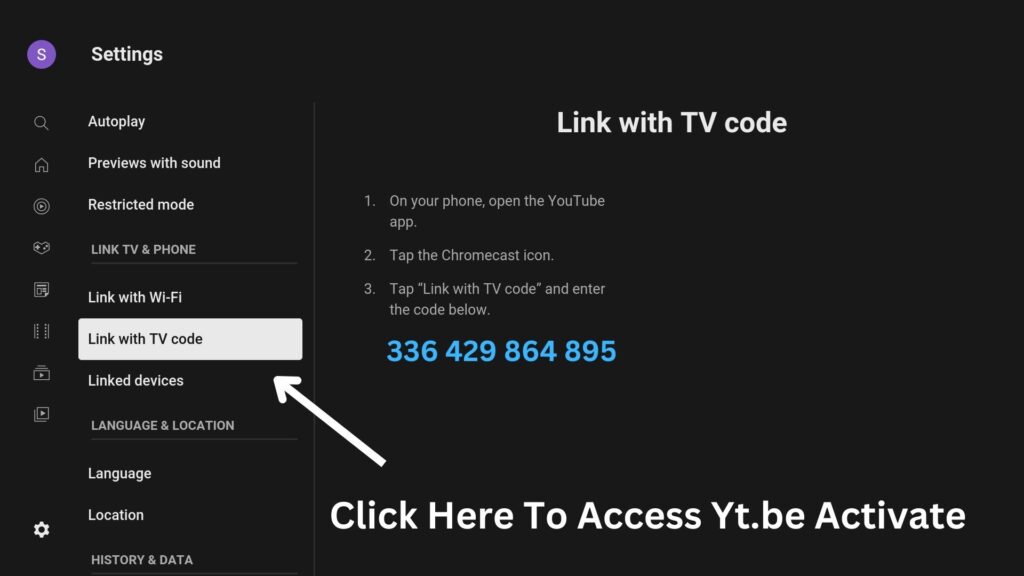click here to access Yt.be Activate