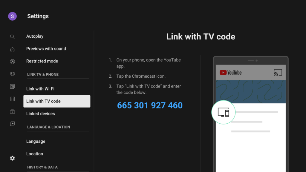 link with tv code