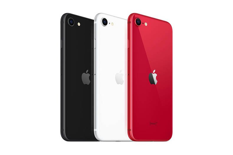 iPhone SE 2020 in white black and red
