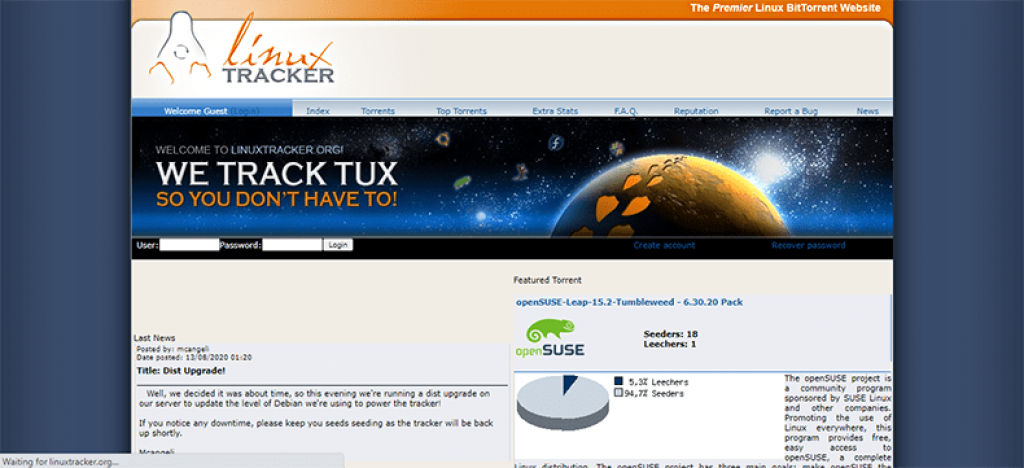 Linux Tracker Homepage