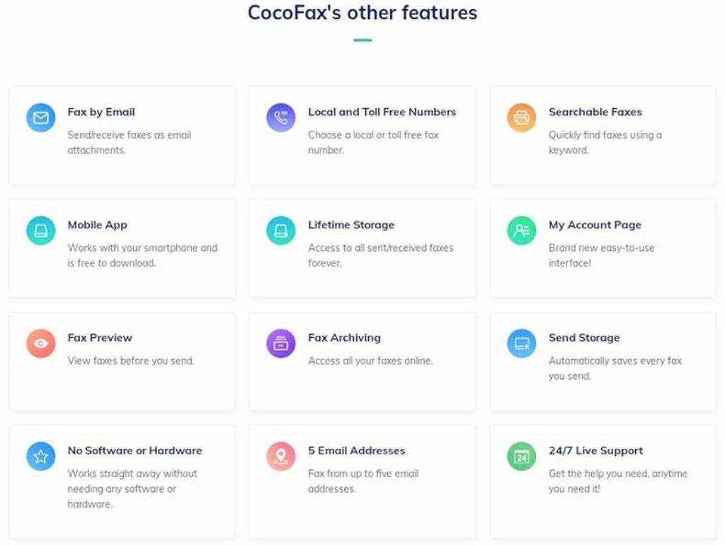 CocoFax features list