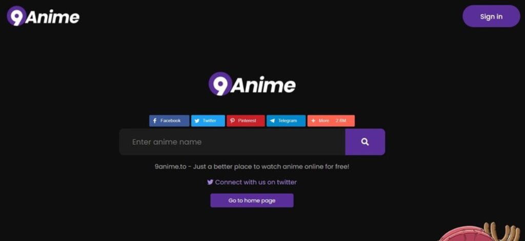 9Anime website