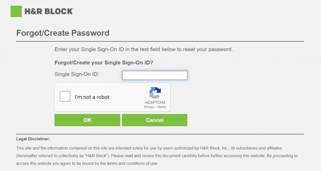 Forget password screen