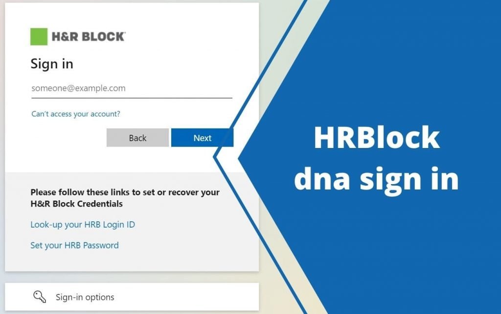 HRBlock DNA sign-in