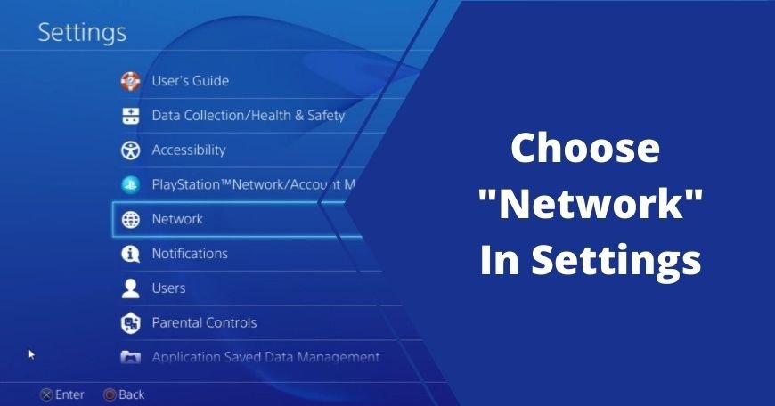 Choose Network in PS4 settings