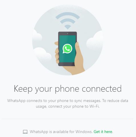 whatsapp web when phone is connected