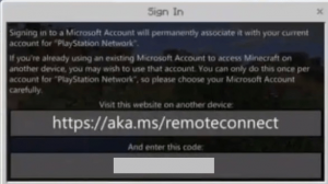 copy 8 digit code - aka.ms/remoteconnect 