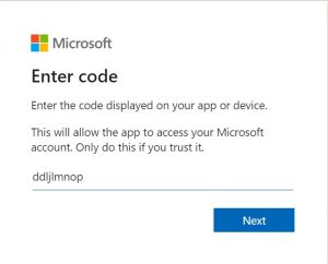 enter 8 digit code - aka.ms/remoteconnect