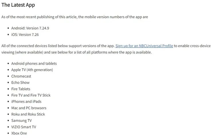 supported devices for usanetwork