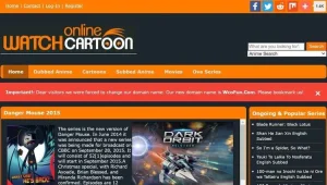 watchcartoononline homepage screenshot showing cartoons list