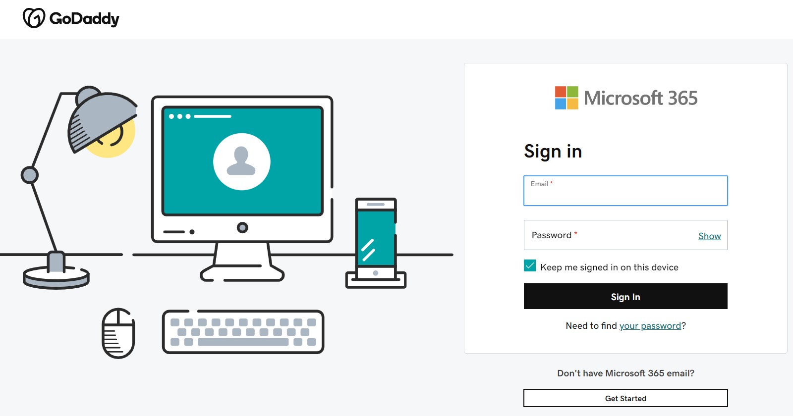 godaddy microsoft login